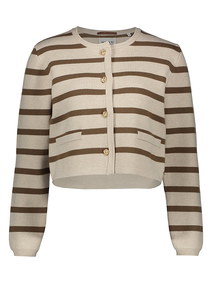 Scotch & Soda Kardigan w kolorze kremowo-brązowym rozmiar: M