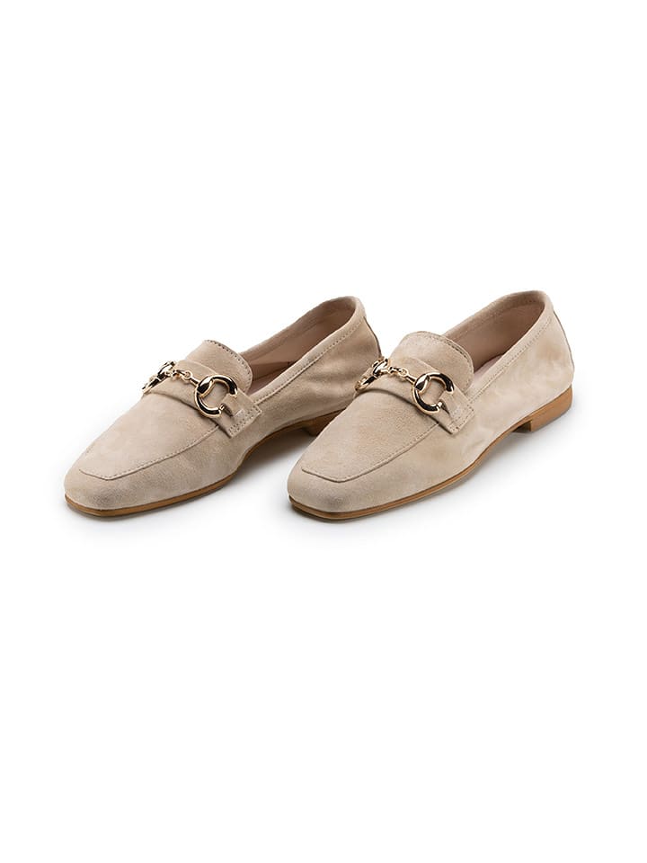 Anna Morellini Skórzane mokasyny "Gelisa" w kolorze beżowym rozmiar: 37