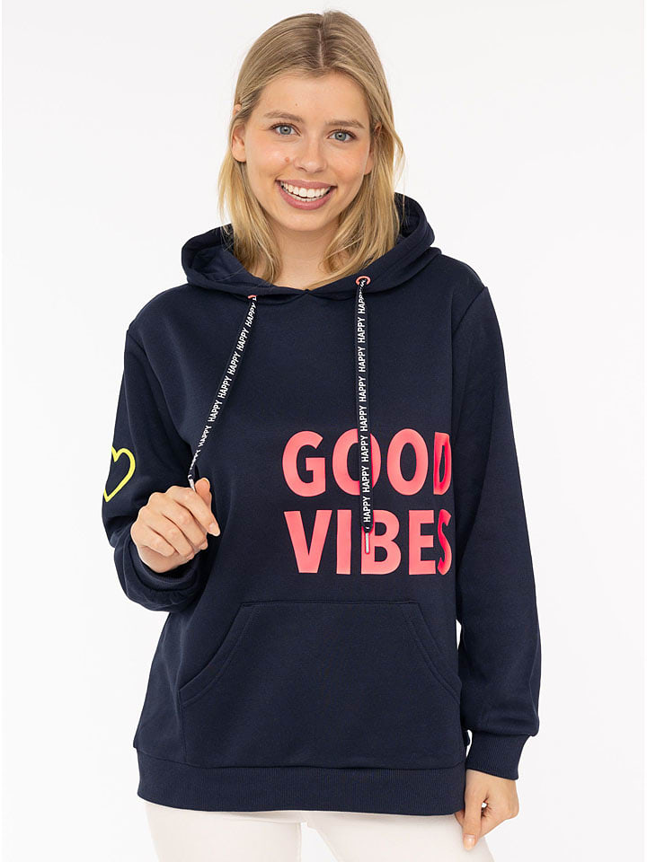 Zwillingsherz Bluza "Good Vibes 2.0" w kolorze granatowym rozmiar: L/XL