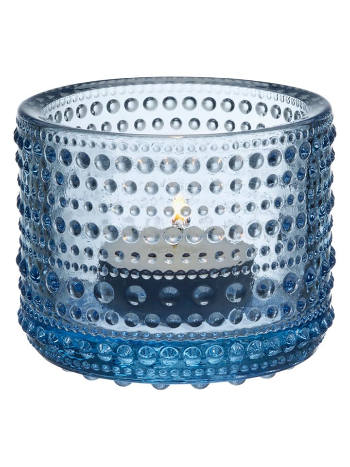 iittala Świecznik "Kastehelmi" w kolorze niebieskim - wys. 8 cm rozmiar: onesize