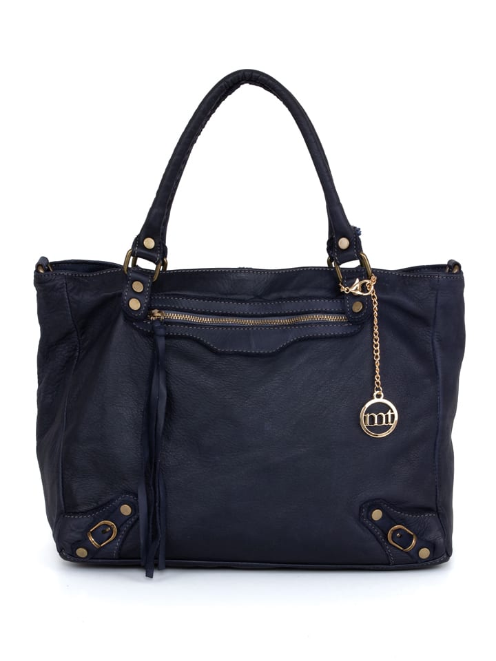 Mia Tomazzi Skórzana torebka "Comasina" w kolorze czarnym - 35 x 30 x 9 cm rozmiar: onesize