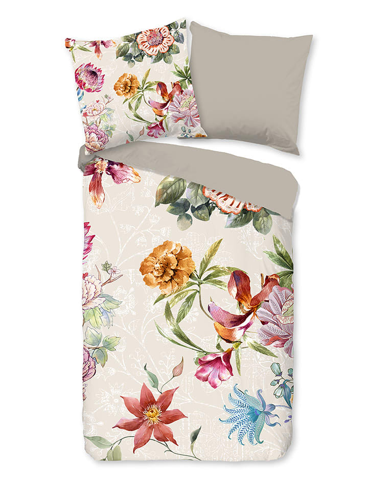 Good Morning Komplet pościeli "Jaimy" w kolorze beżowym ze wzorem rozmiar: 155x220 cm