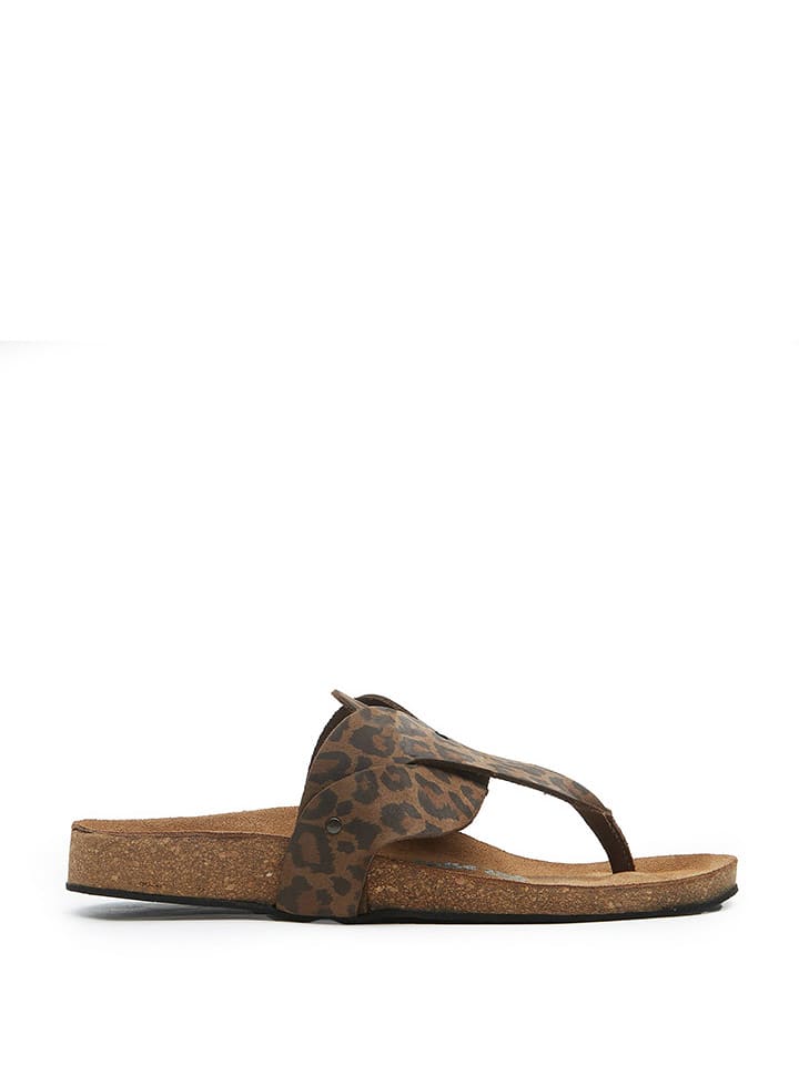 Comfortfusse Skórzane japonki w kolorze brązowo-czarnym rozmiar: 39