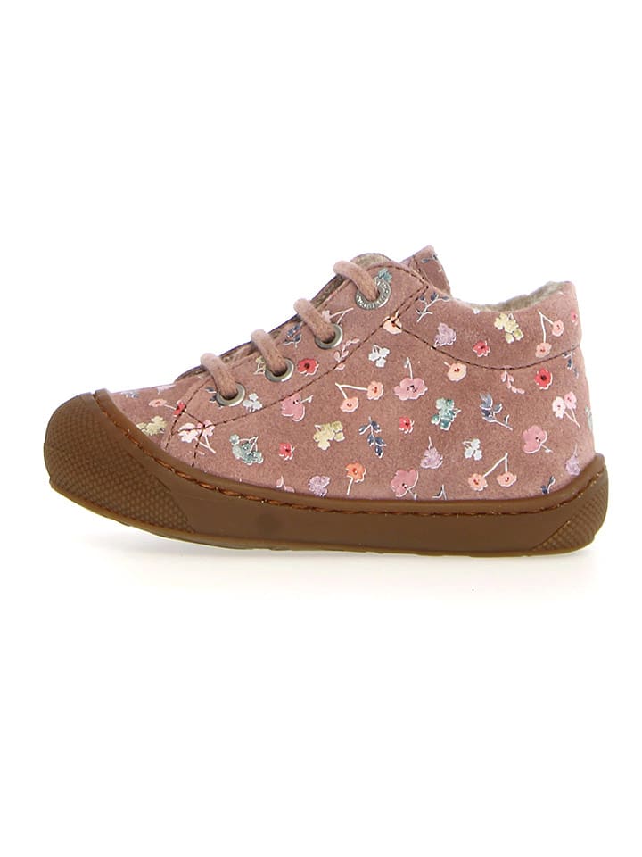 Naturino Skórzane buty "Cocoon" w kolorze szaroróżowym do nauki chodzenia rozmiar: 22