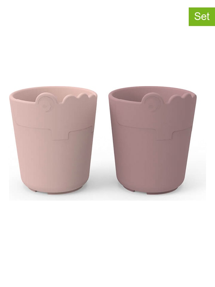 done by deer Kubki (2 szt.) "Kiddish Croco" w kolorze jasnoróżowym - 100 ml rozmiar: onesize