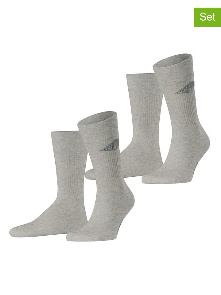ESPRIT Skarpety (2 pary) "Unisex Logo" w kolorze szarym rozmiar: 35-38