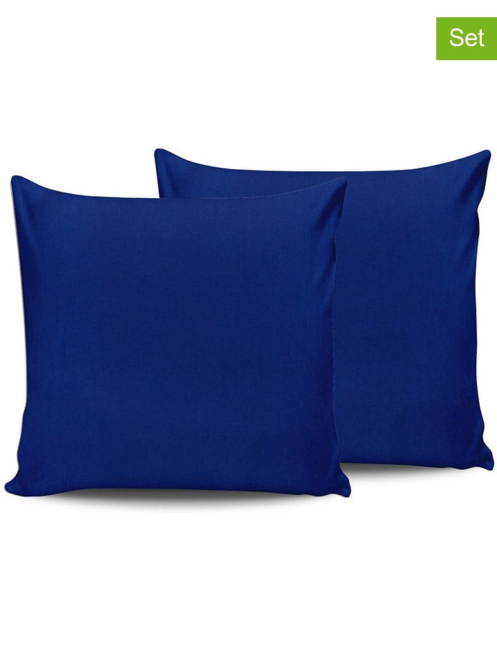 Elizabed Poszewki renforcè (2 szt.) w kolorze granatowym na poduszkę rozmiar: 80x80 cm