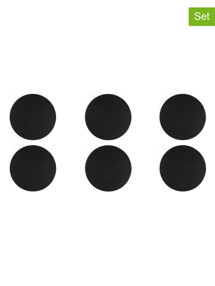 Trendy Kitchen by EXCÉLSA Półmiski (6 szt.) "Natural Stone" w kolorze czarnym - Ø 25 cm rozmiar: onesize