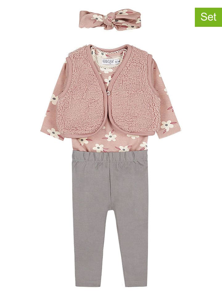 Dirkje 4-częściowy zestaw w kolorze jasnoróżowo-szarym rozmiar: 80