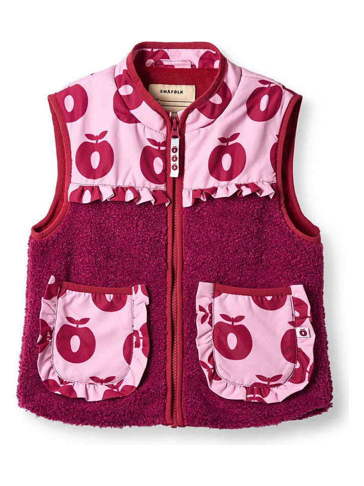 Småfolk Kamizelka polarowa w kolorze czerwono-jasnoróżowym rozmiar: 122/128