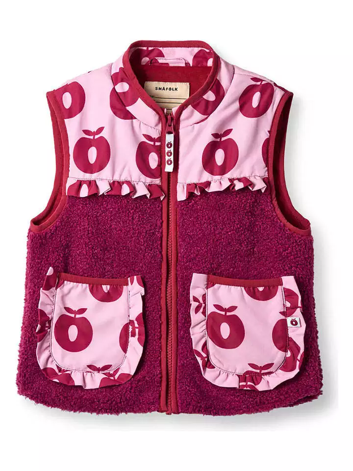 Småfolk Kamizelka polarowa w kolorze czerwono-jasnoróżowym rozmiar: 122/128