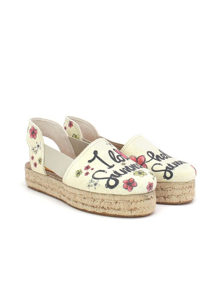 Calceo Sandały w kolorze kremowym ze wzorem rozmiar: 36