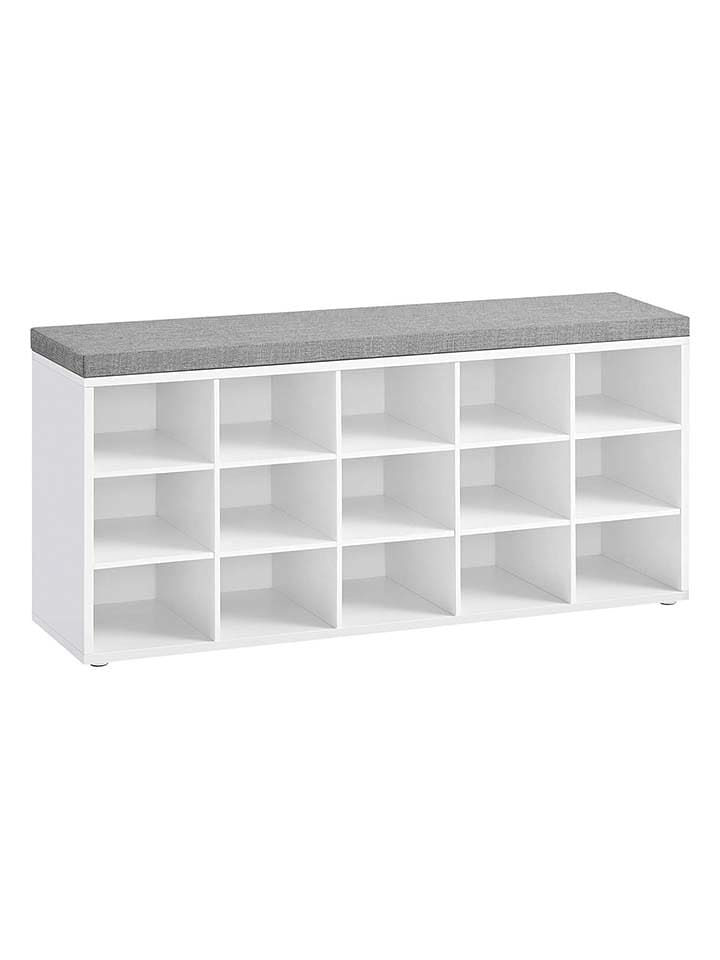 Songmics Szafka w kolorze biało-szarym na buty - 104 x 48 x 30,5 cm rozmiar: onesize