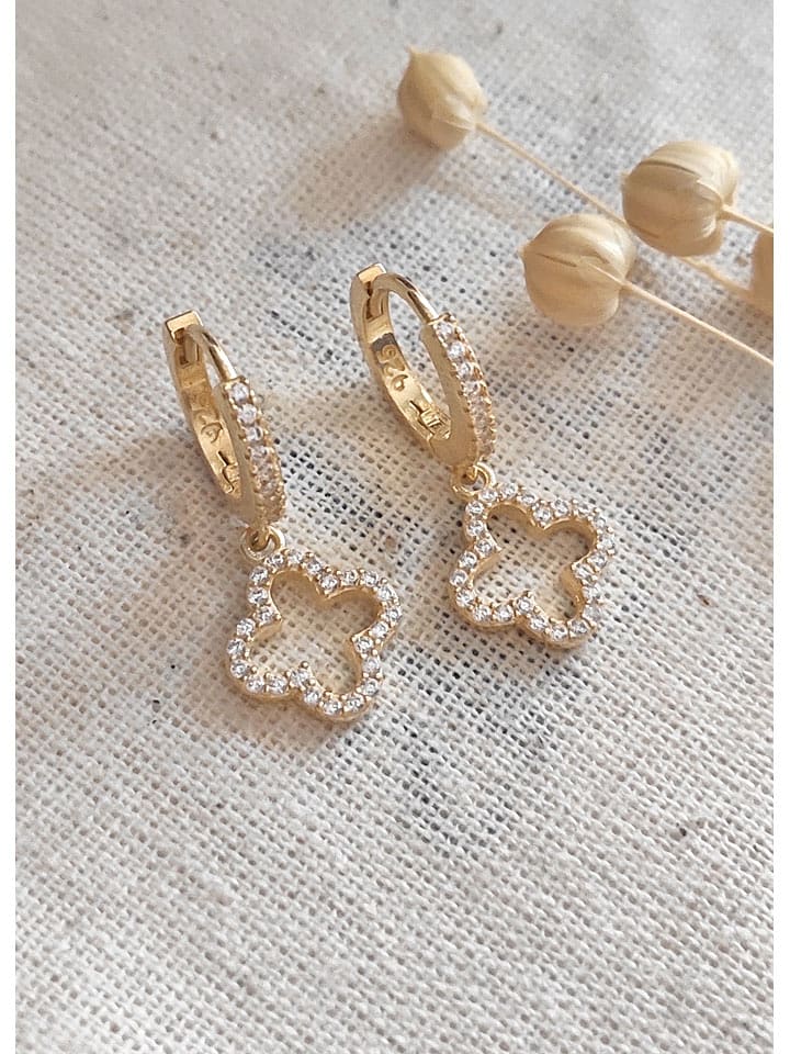 Miu Silver Pozłacane kolczyki z cyrkoniami rozmiar: onesize