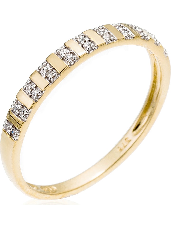 DIAMANTA Złoty pierścionek "Linéa" z diamentami rozmiar: 54