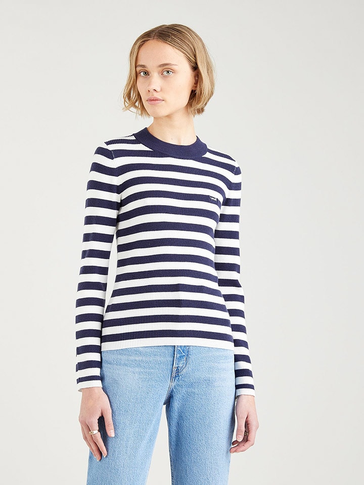 Levi's Koszulka w kolorze granatowo-białym rozmiar: L