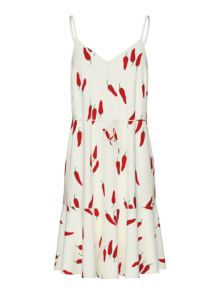 Pieces Sukienka "Nya" w kolorze kremowym rozmiar: L