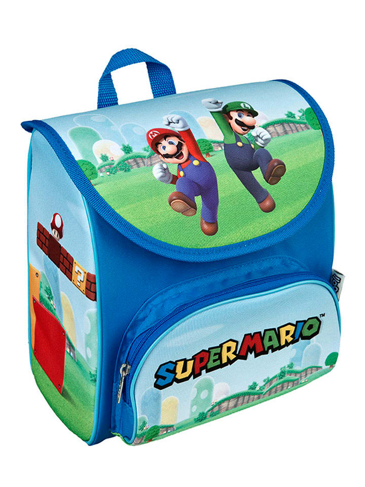 Super Mario Tornister "Super Mario" w kolorze niebieskim - 23 x 21 x 13 cm rozmiar: onesize