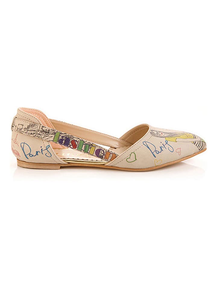 Goby Baleriny w kolorze beżowym ze wzorem rozmiar: 37