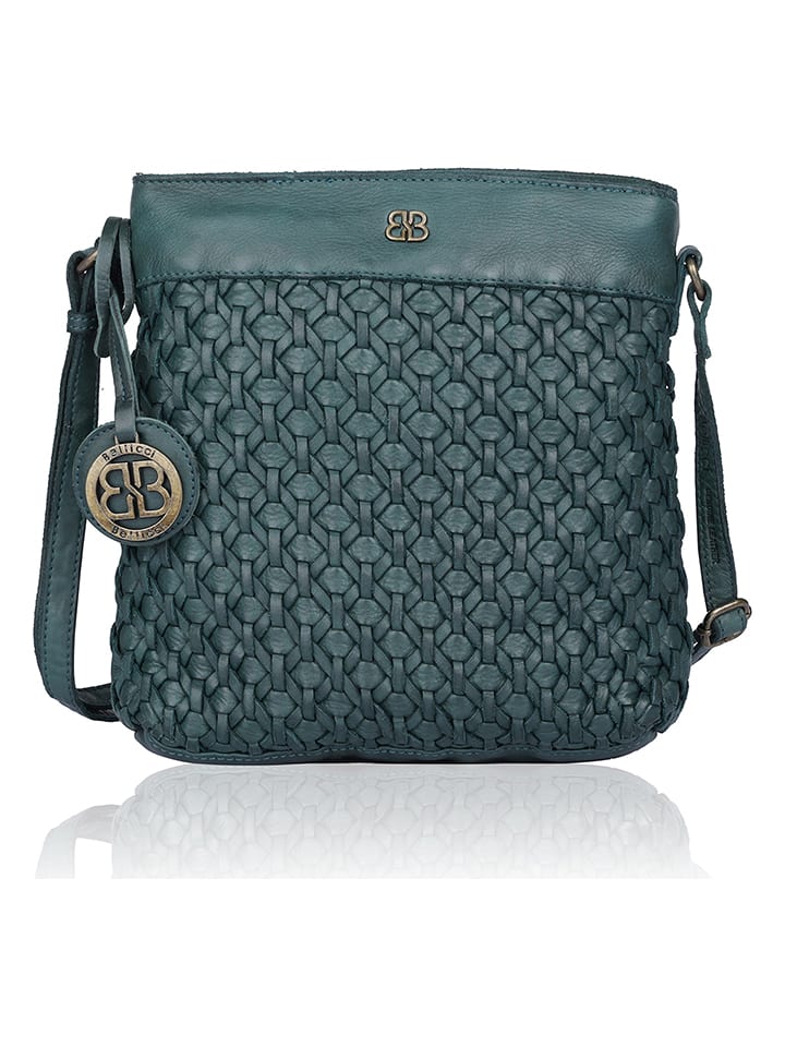 Bellicci Skórzana torebka "Pamila" w kolorze morskim - 23,5 x 24 x 8 cm rozmiar: onesize