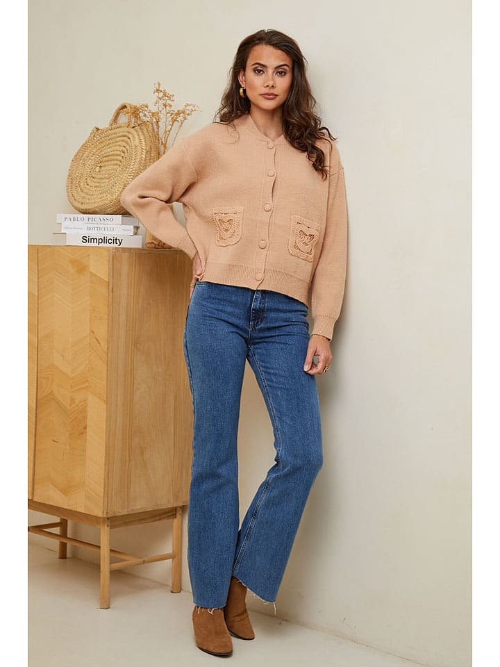 Soft Cashmere Kardigan w kolorze jasnobrązowym rozmiar: 34/36