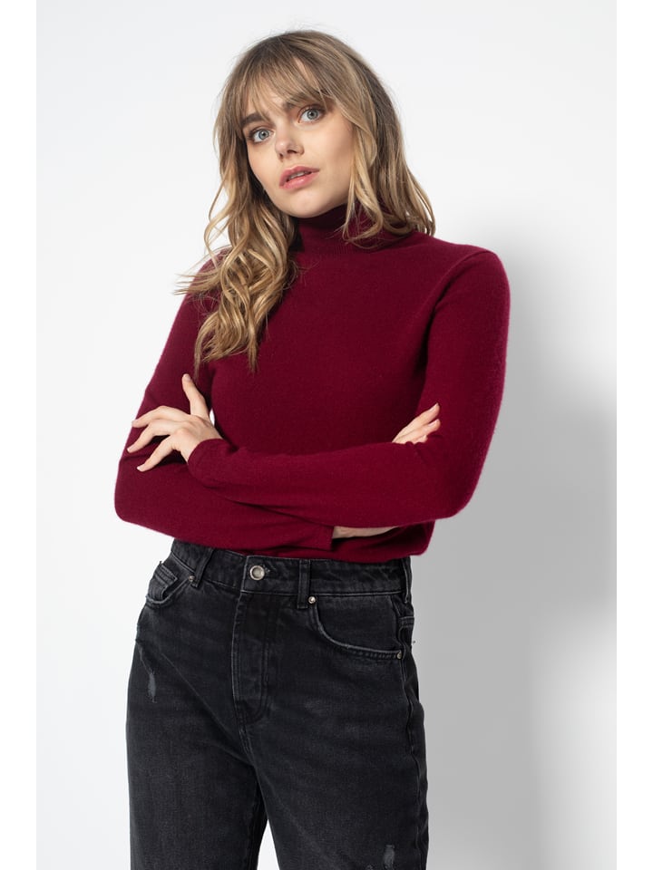 Perfect Cashmere Kaszmirowy golf w kolorze bordowym rozmiar: L