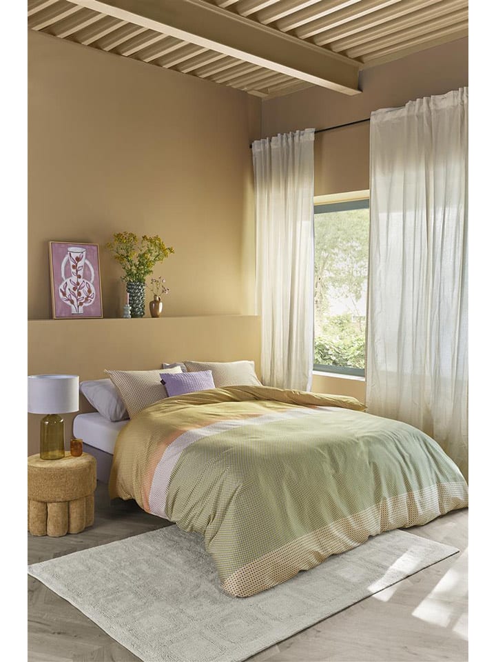 Beddinghouse Komplet pościeli satynowej "Bernou" w kolorze zielonym rozmiar: 135x200 cm