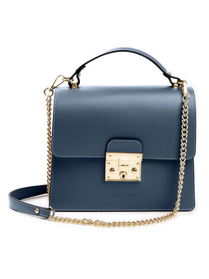 Lia Biassoni Skórzana torebka "Melacce" w kolorze granatowym - 27 x 24 x 8 cm rozmiar: onesize