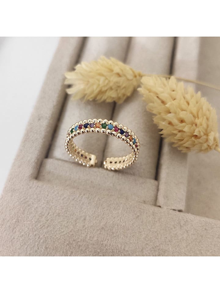 Nakkash Pozłacany pierścionek z cyrkoniami rozmiar: onesize