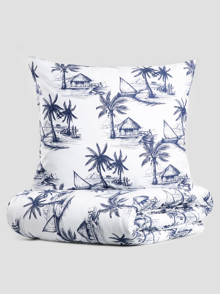 Homla Komplet pościeli w kolorze niebiesko-białym z mikrowłókna - 160 x 200 cm rozmiar: onesize