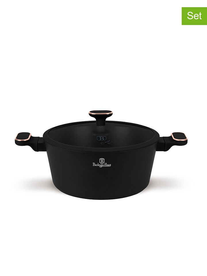 Berlinger Haus 2-częściowy zestaw "Black Rose Collection" w kolorze czarnym - Ø 28 cm rozmiar: onesize