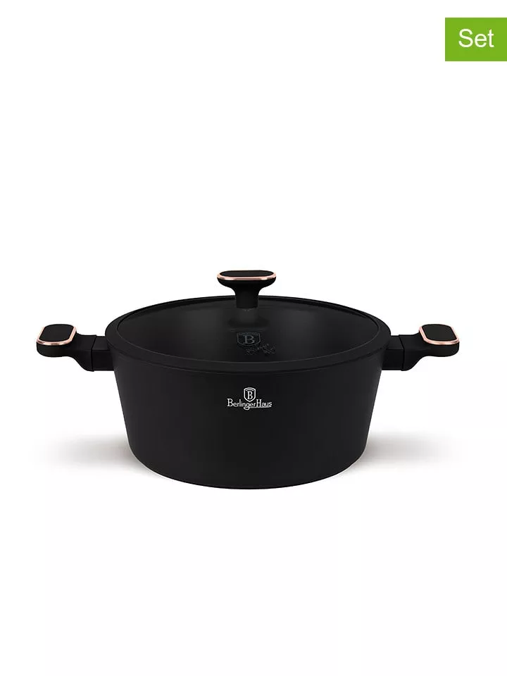 Berlinger Haus 2-częściowy zestaw "Black Rose Collection" w kolorze czarnym - Ø 28 cm rozmiar: onesize