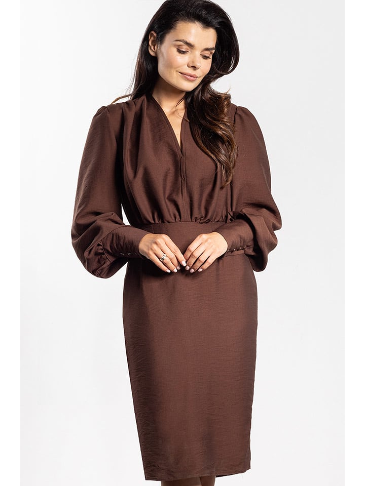 Awama Sukienka w kolorze brązowym rozmiar: M