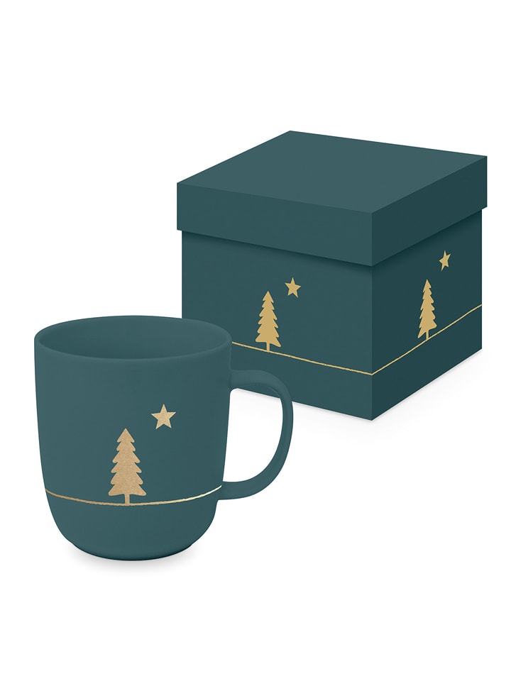 ppd Kubek jumbo "Pure Gold Tree Forest" w kolorze niebieskim - 350 ml rozmiar: onesize