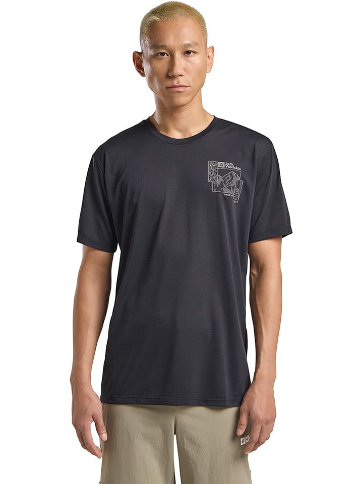 Jack Wolfskin Koszulka funkcyjna "Vonnan" w kolorze antracytowym rozmiar: S