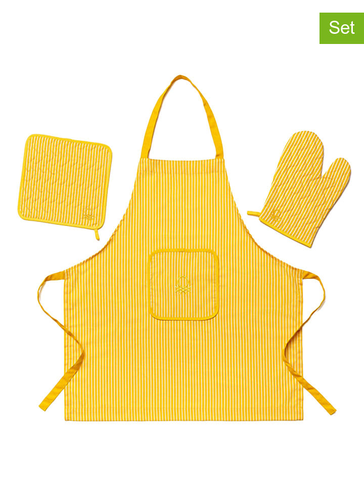 Benetton 3-częściowy zestaw w kolorze żółtym rozmiar: onesize