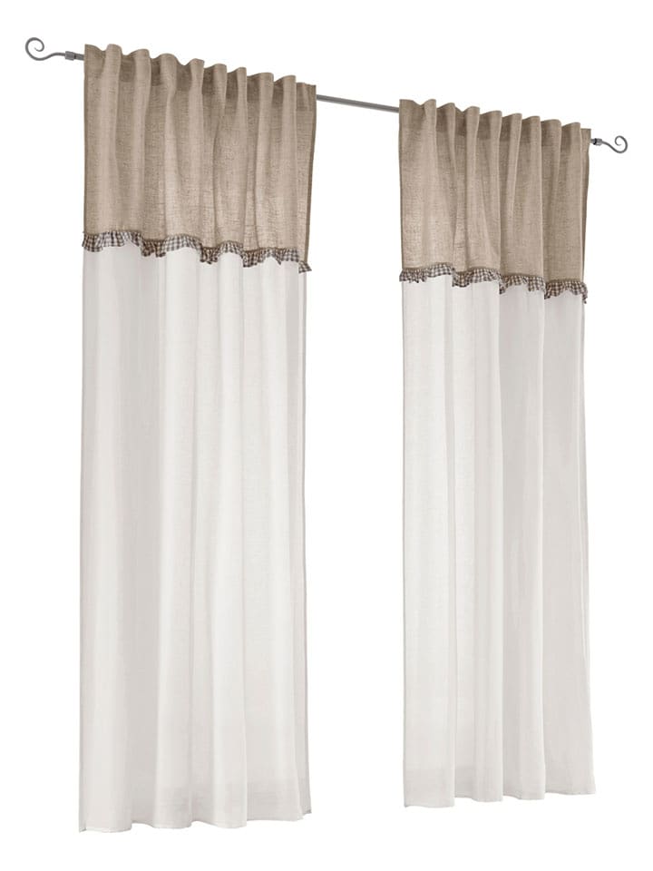 heine home Firanka dekoracyjna w kolorze beżowo-kremowym rozmiar: 175x135 cm