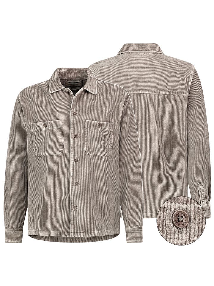 Eight2Nine Koszula sztruksowa w kolorze szarobrązowym rozmiar: S