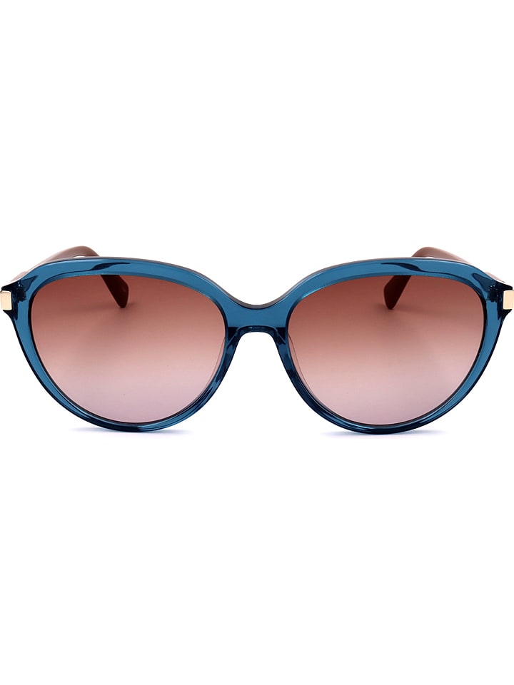 Longchamp Damskie okulary przeciwsłoneczne w kolorze niebiesko-brązowym rozmiar: 56