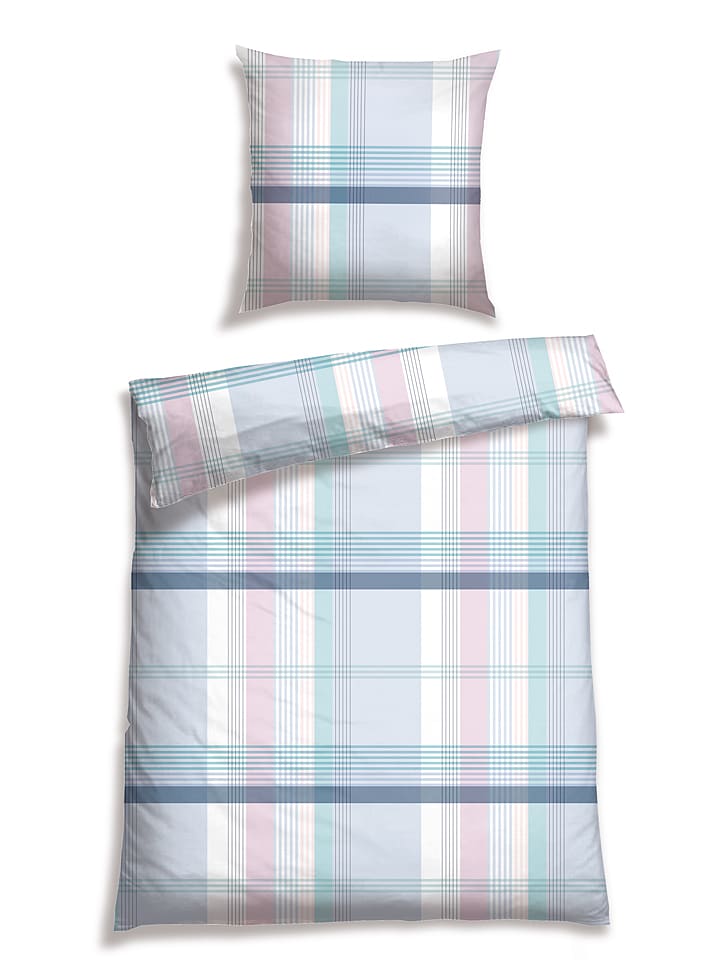 Schiesser Komplet pościeli renforcé "Pierik" w kolorze błękitnym rozmiar: 155x220 cm