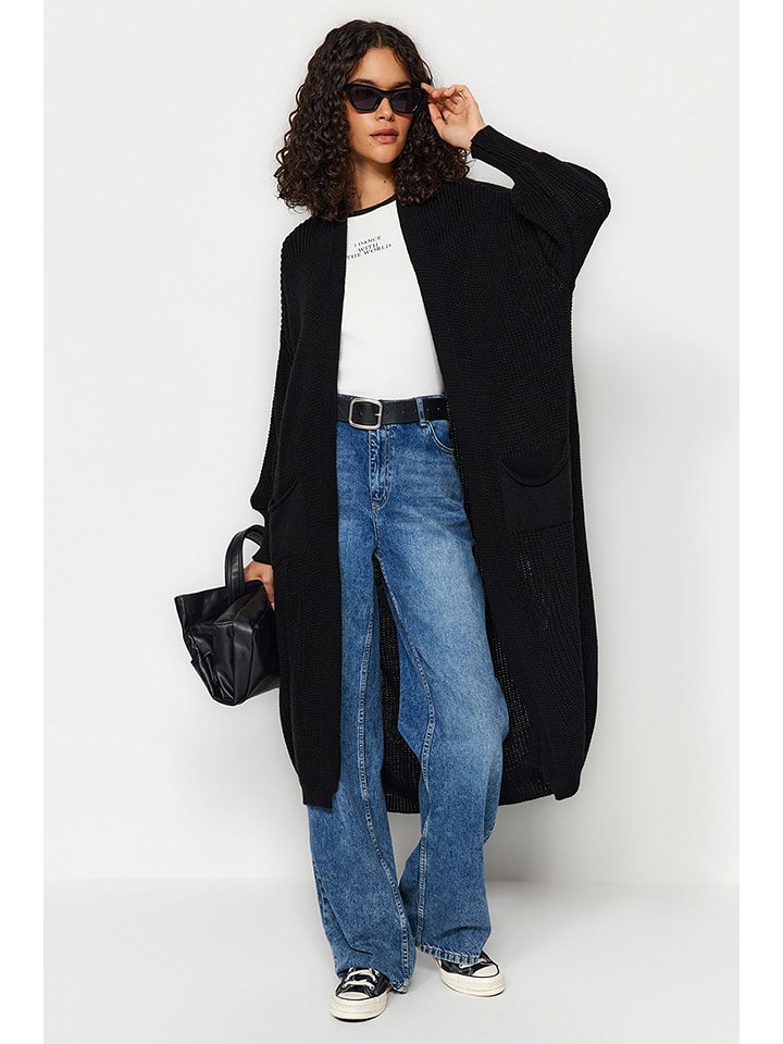 trendyol Kardigan w kolorze czarnym rozmiar: S
