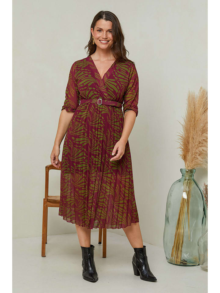 Curvy Lady Sukienka w kolorze bordowo-zielonym rozmiar: 48/50