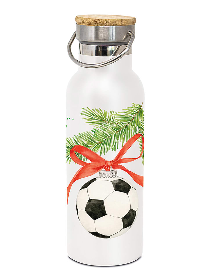 ppd Butelka termiczna "Football Ornament" w kolorze białym - 500 ml rozmiar: onesize