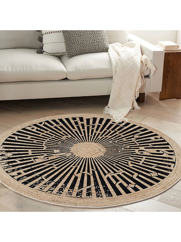 Conceptum Hypnose Dywan ''Woopamuk532'' w kolorze czarno-beżowym rozmiar: 160x160 cm