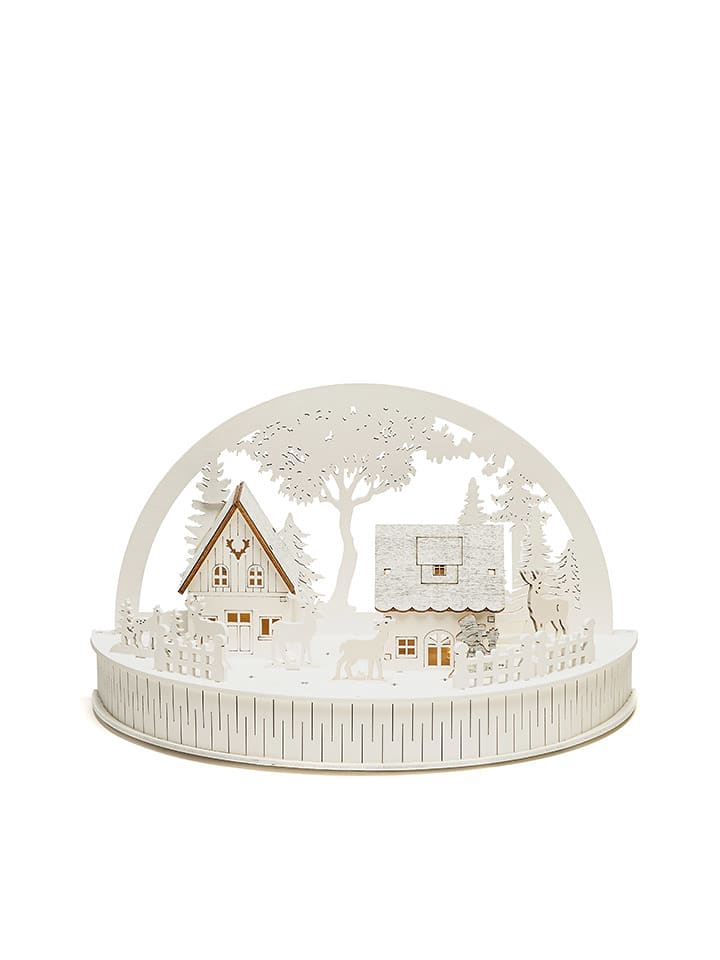 Konstsmide Lampa dekoracyjna LED "Houses" w kolorze białym - 30 x 18 x 15 cm rozmiar: onesize