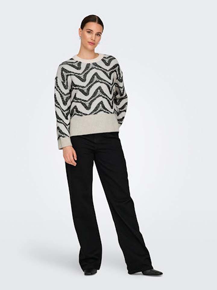 ONLY Sweter w kolorze czarno-białym rozmiar: M