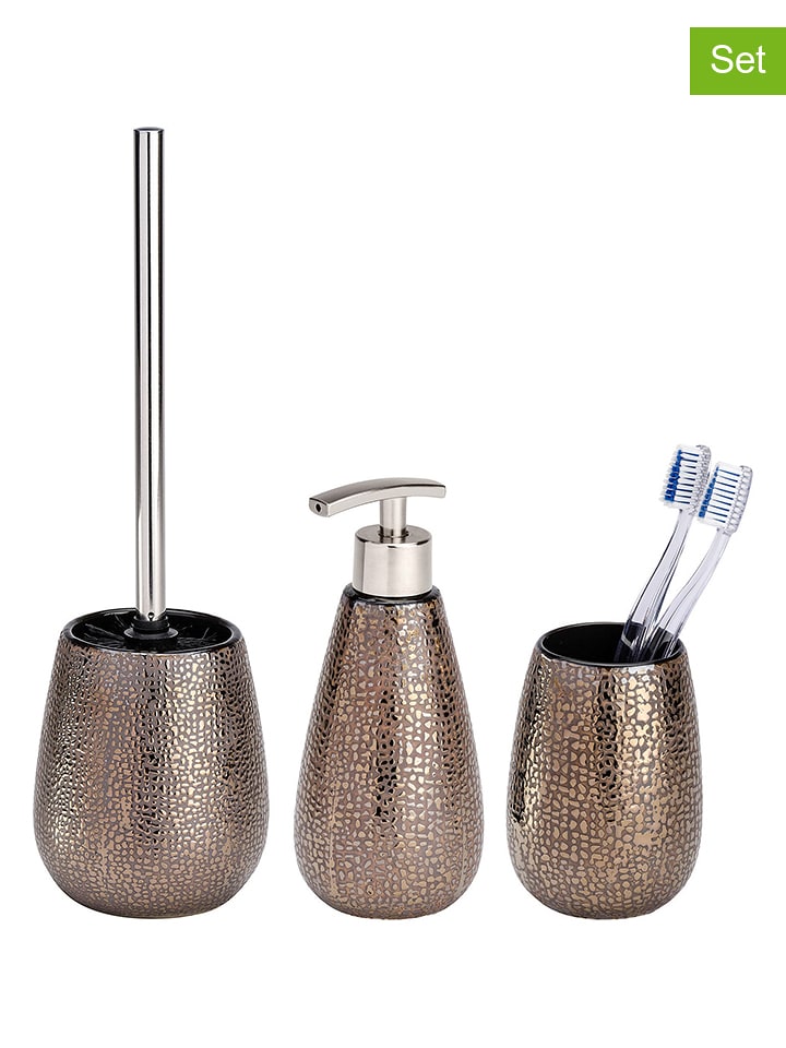 Wenko 3-częściowy zestawy łazienkowy "Marrakesh" w kolorze brązowym rozmiar: onesize