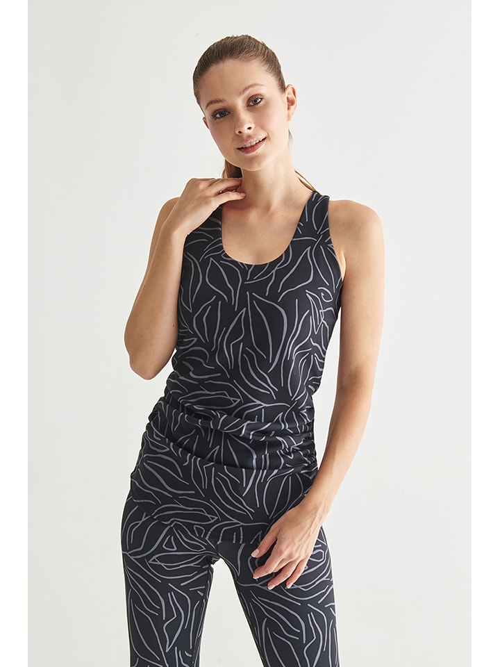 TATUUM Top w kolorze czarno-szarym rozmiar: M