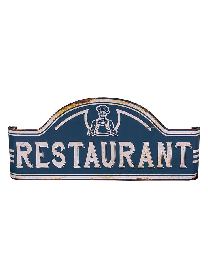 Anticline Szyld "Restaurant" w kolorze granatowym - 46,5 x 20,5 cm rozmiar: onesize