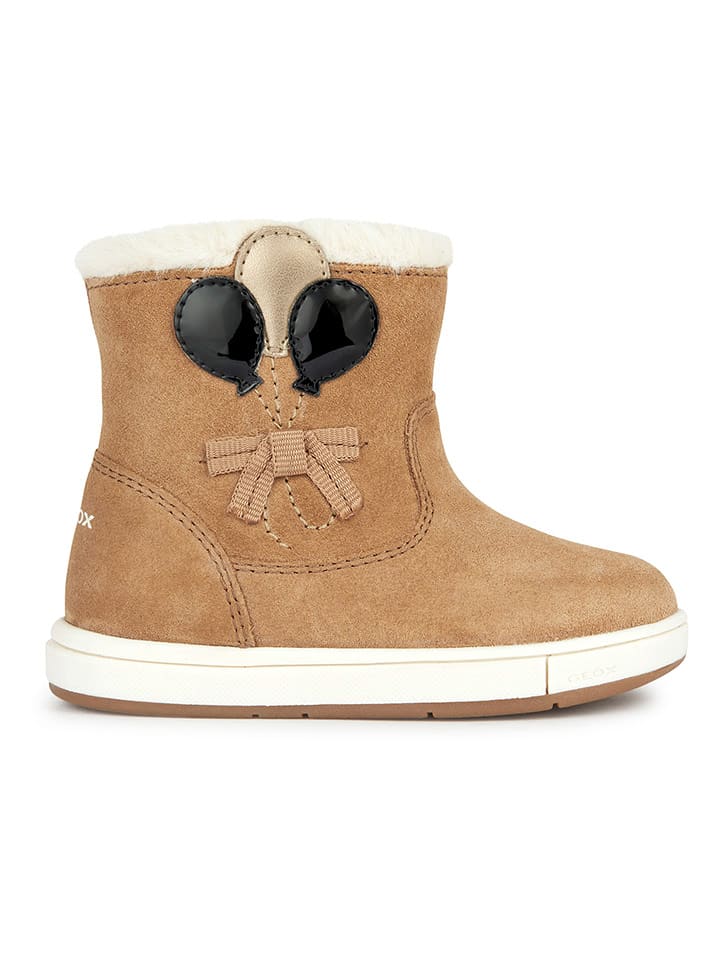 Geox Botki zimowe "Trottola" w kolorze jasnobrązowo-białym rozmiar: 25